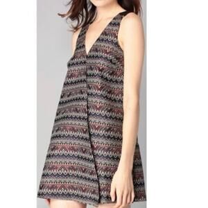 BCBGeneration Tapestry Aztec Shift Multicolor Print Sleeveless Mini Dress size 6